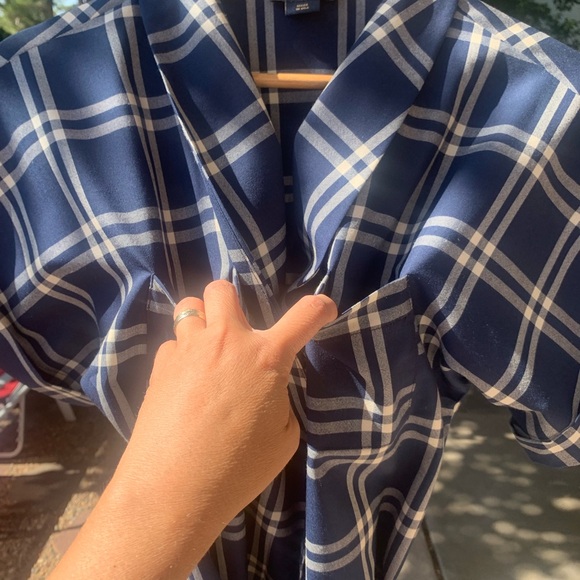 Pendleton Woolen Mills wrap navy with white with belt size XL - Picture 10 of 11